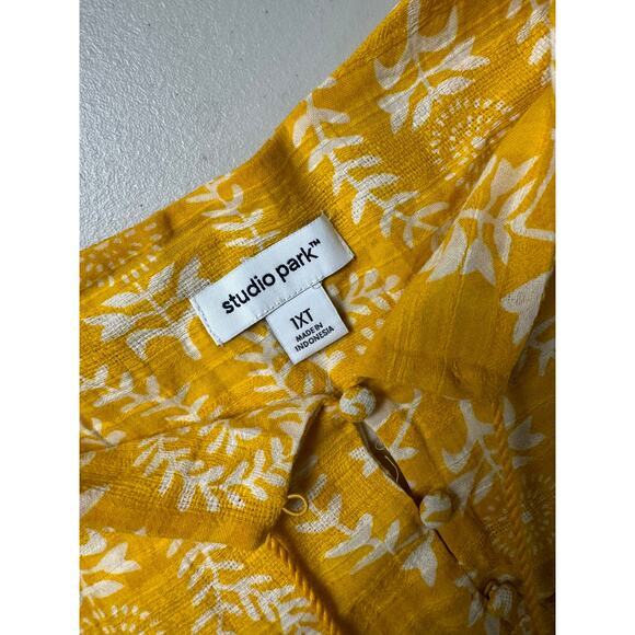 QVC Studio Park Tall Printed Dress Removable Belt Goldenrod NWOT Size 1XT - Picture 5 of 7